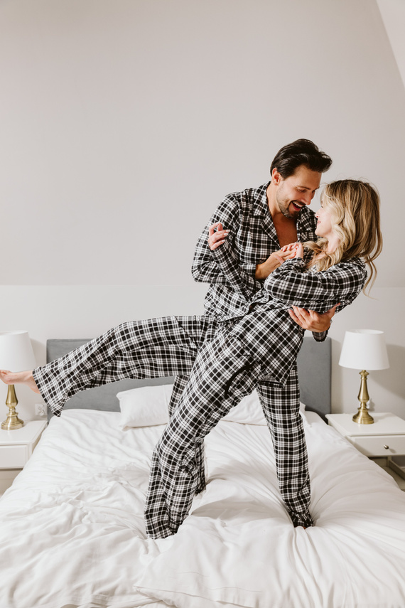 Pijama pentru femei Klara - 100% bumbac, mânecă lungă și pantaloni Italian Fashion  