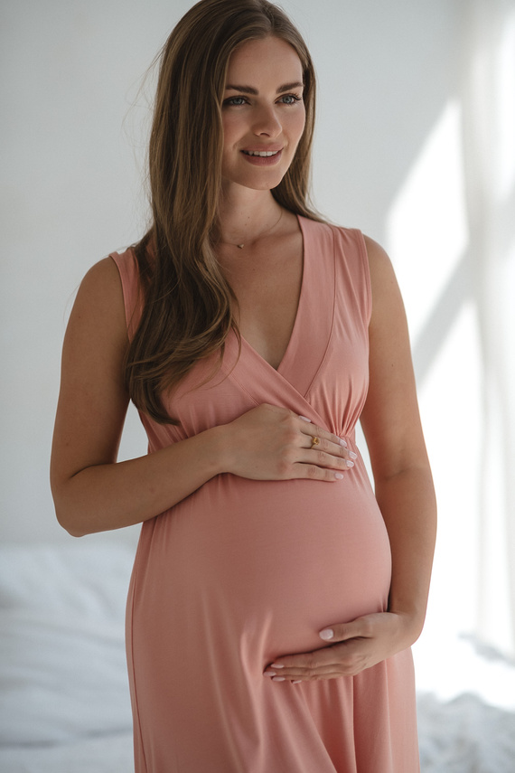 Star Light Cămașă de noapte pentru maternitate și alăptare, trandafir din plante Milk&Love - viscoză de bambus | Confort și feminitate