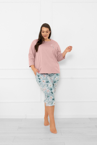 Pijama de damă Perlis - mânecă 3/4 și pantaloni, bumbac Italian Fashion  