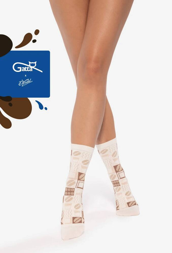 U04.WED Șosete unisex Gatta Wedel - alb choco 03/14E