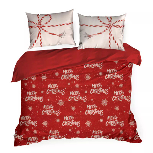 Kevin Merry Craciun lenjerie de pat microfibra Eurocortains rosu
