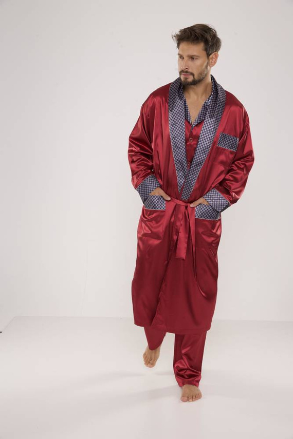 939 Pijama bărbătească Satin Maroon