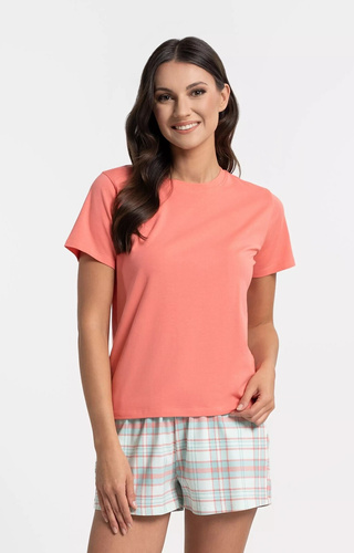 Moraj PDD3100-006 Pijama damă 95% bumbac Roz cu pantaloni scurți și buzunare