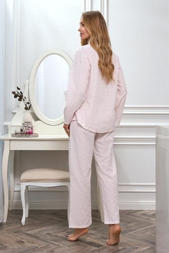 Pijama 2613 L&L bumbac lejeră cu nasturi confort damă