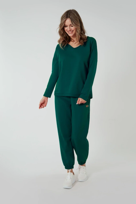 Madri Pantaloni de damă Italian Fashion - verde