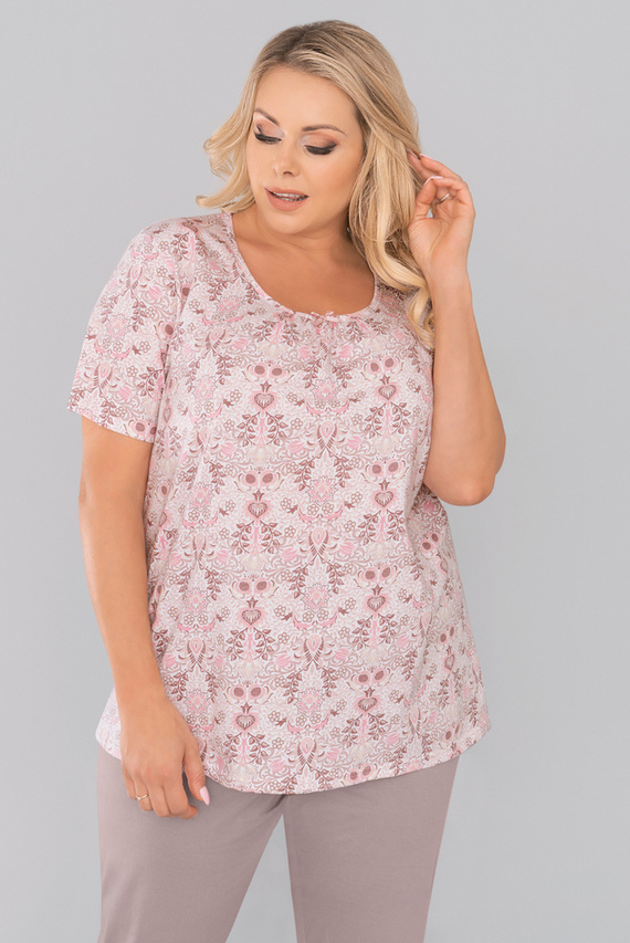 Kalmia Pijamale pentru femei cu mânecă scurtă, pantaloni 3/4 Italian Fashion-print 