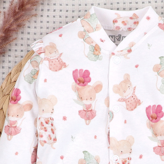 Salopetă Nini 100%  Little Mouse bumbac organic pentru nou-născut