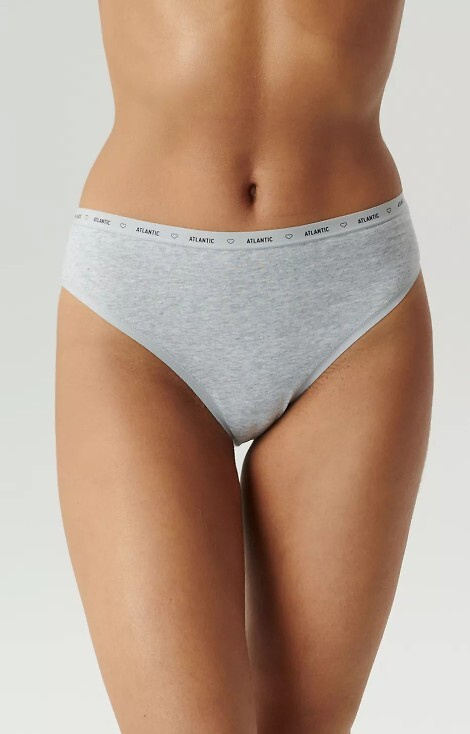 3CLP-010 High Sport Leg Chiloți damă Atlantic - alb-gri-roz