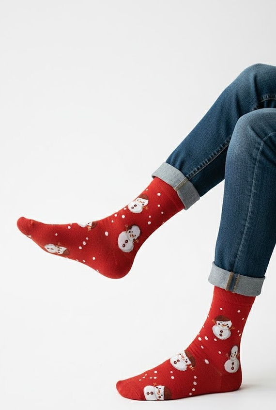 Art.136 Ciorapi barbati de Craciun Steven red 163 – Modele de Craciun, bumbac