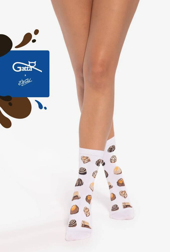 U04.M. Șosete unisex Wedel Gatta - bianco 01/01