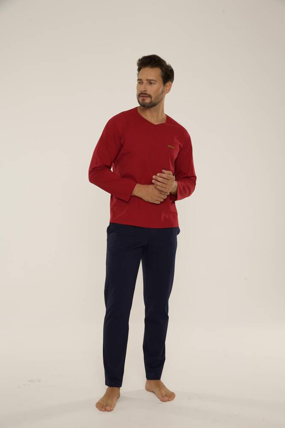 683 Kevin Forex Pijama pentru bărbați - maro - albastru marin