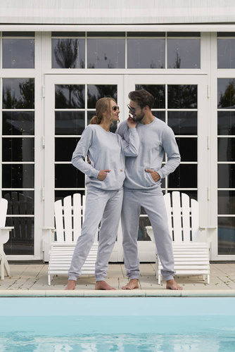 Set lung pentru bărbați Fox. mânecă, lungime. pantaloni Italian Fashion - melange