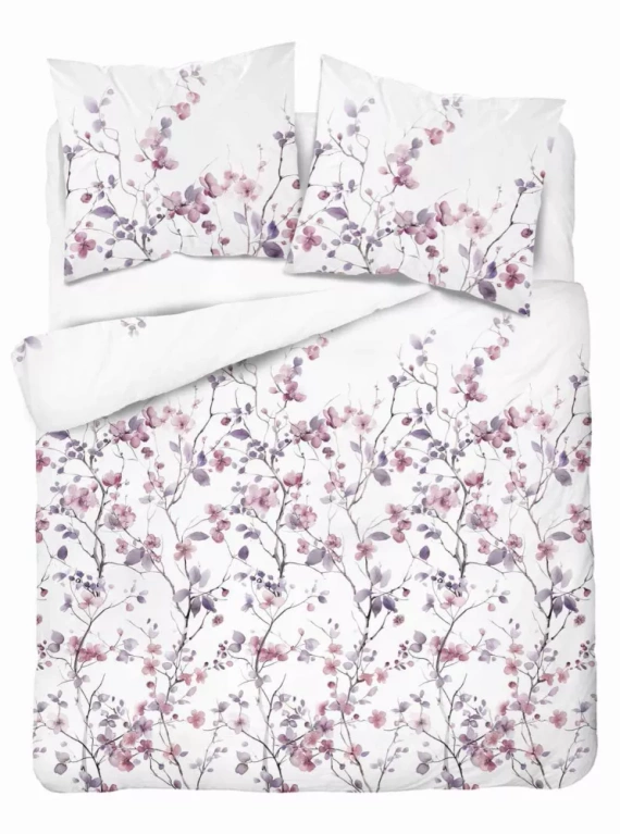 5490 B Detexpol Satin Stories lenjerie de pat satin alb | 100% bumbac, țesătură din satin, fermoar, ambalaj cadou