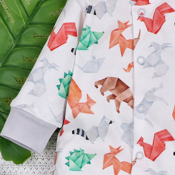 ABN-5386 Romper Fun Origami din bumbac organic imprimeu Nini