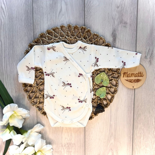 Mamatti BD15826 body petrecut zmeură mânecă lungă bumbac