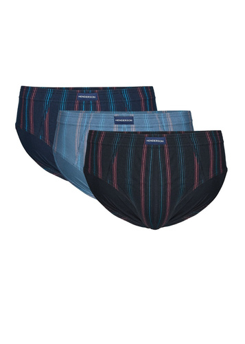 Chiloți bărbați Henderson 1446 K714, set 3 bucăți, 100% bumbac, bleumarin, gri, negru