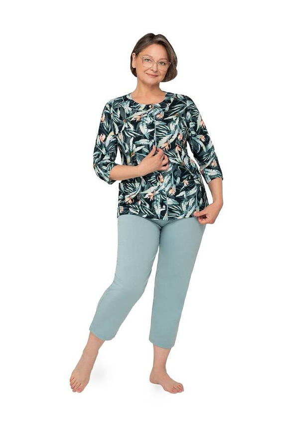 201 Maria II Martel pijamale dama negru turcoaz 21