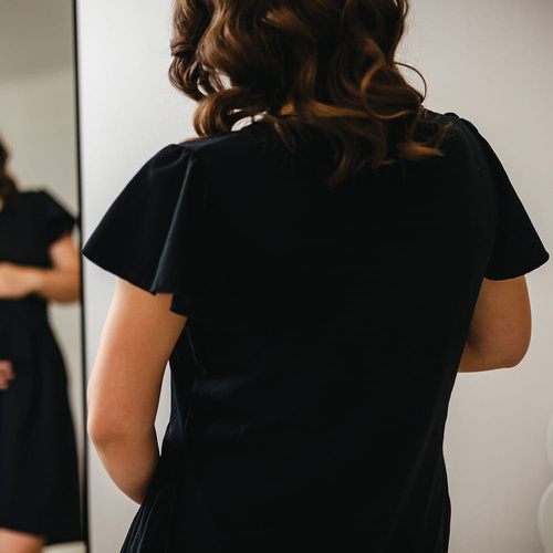 Cămașă de maternitate Linda Eevi, neagră – pentru hrănire, flexibilă, respirabilă, calitate poloneză