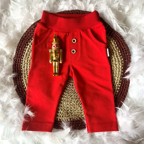 Pantaloni de trening Mamatti SM014 Merry Christmas – Roșii, Bumbac