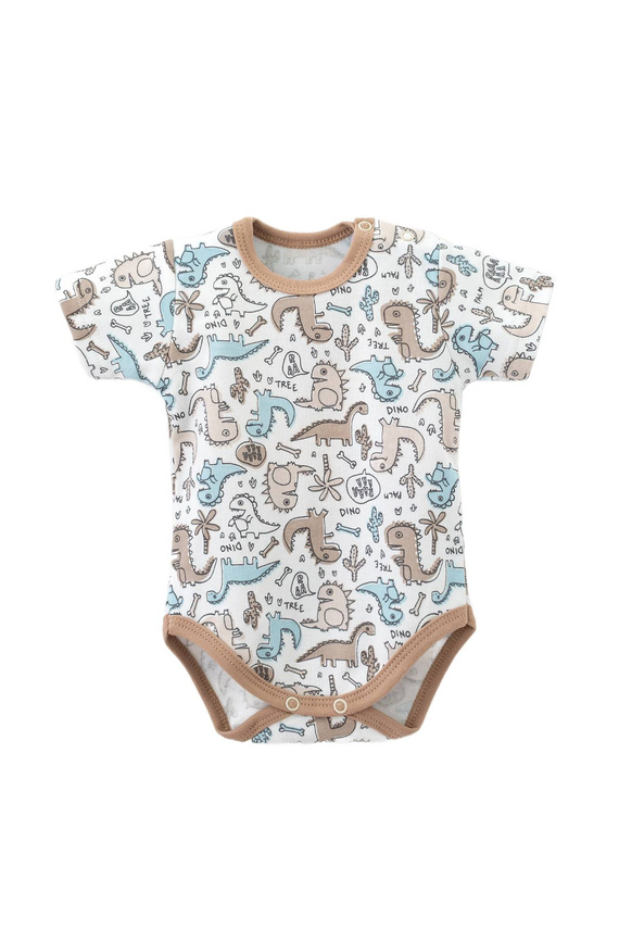 Body bebelusi Martex cu maneca scurta dinozauri | Bumbac pentru bebelusi