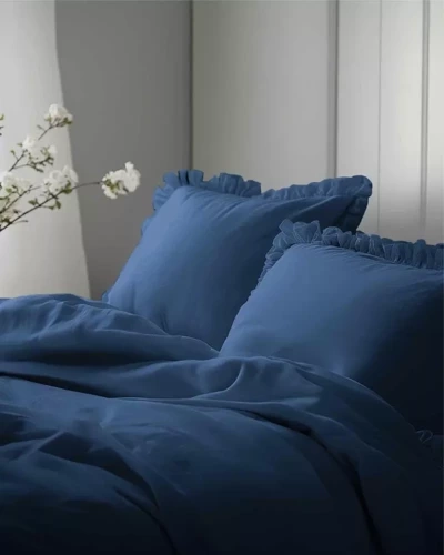 Pure 23 Lenjerie de pat din bumbac monocolor Detexpol denim