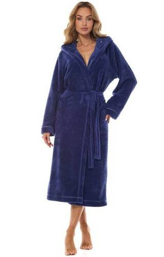 2412 Night Halat de baie lung pentru femei L&L - bleumarin