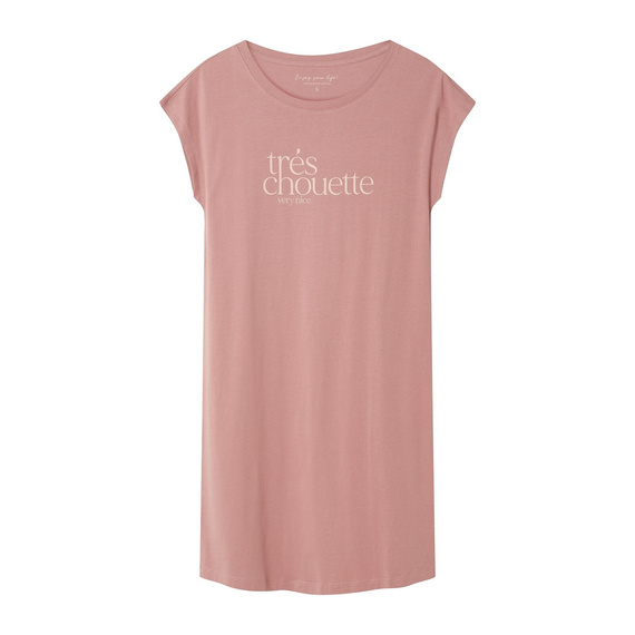 Rochie de noapte dama 44490 Emela Henderson, 100% bumbac, maneca scurta, decolte rotund