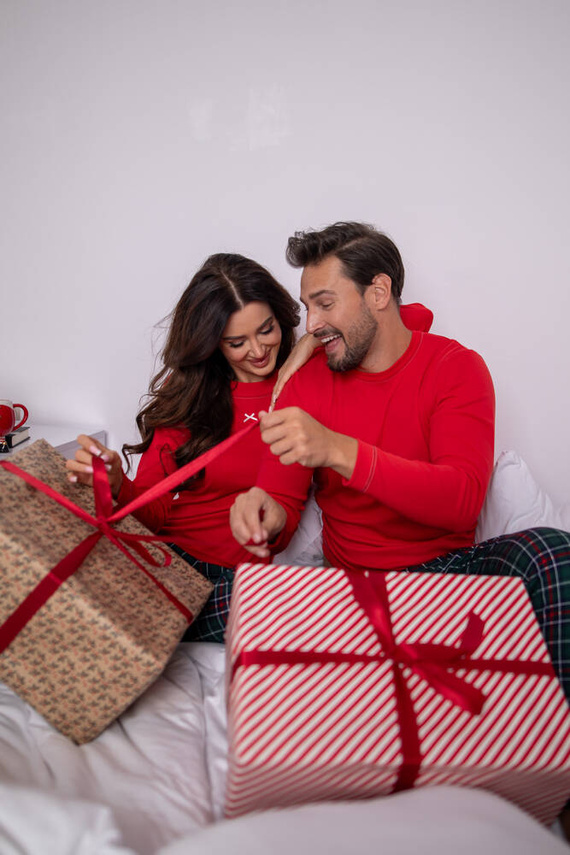 Fogo Pijama bărbătească cu mânecă lungă, pantaloni lungi Italian Fashion - roșu/print 