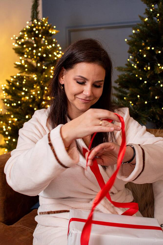 717 Serena - halat scurt de damă - ecru