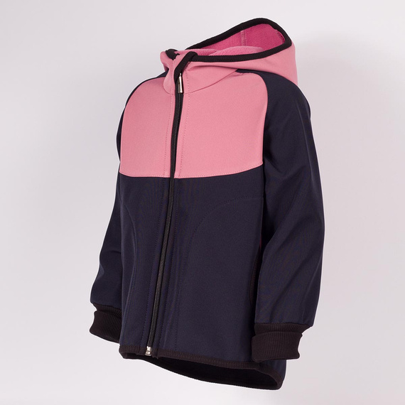 229040 Nicol Geacă softshell pentru copii cu polar, glugă și elemente reflectorizante - roz