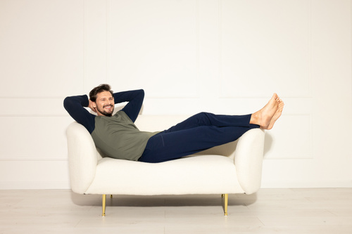 Alexander Pijama pentru bărbați Italian Fashion olive - bumbac, lung. mâneci și pantaloni