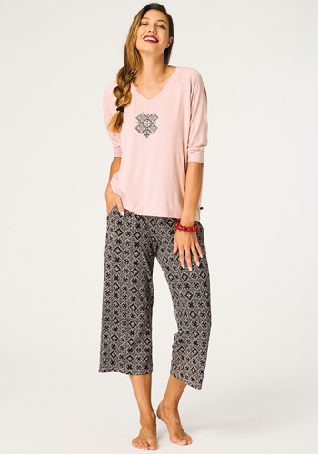 Key LNS 731 Pijama damă caise vâscoză 3/4