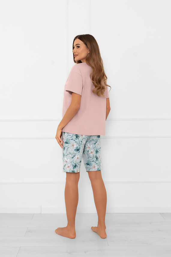 Pijama de damă Perlis - mânecă scurtă, pantaloni scurți, bumbac Italian Fashion  