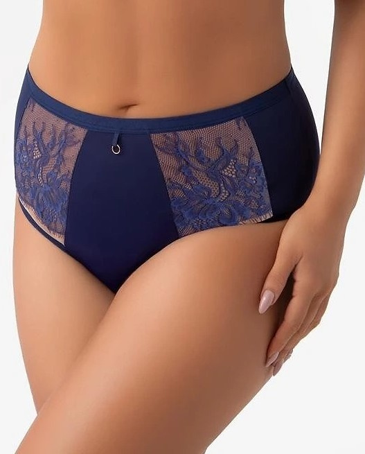 Gorsenia B024 Desire chiloți brazilieni bleumarin cu dantelă și microfibră
