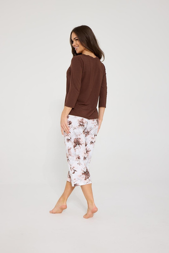 Cornette Colette 659/503 Pijamale damă din modal și bumbac 3/4 cu flori