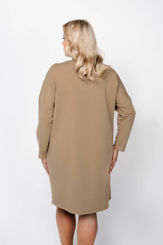 Tunică cu mânecă lungă pentru femei Karina Italian Fashion - camel