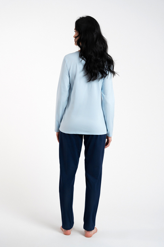 Arietta Pijama cu mânecă lungă și pantaloni pentru femei Italian Fashion - albastru 
