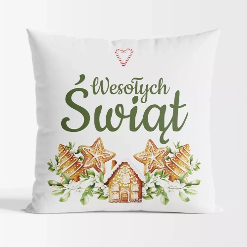 TBN016 Turtă dulce pernă de Crăciun Marquisette albă