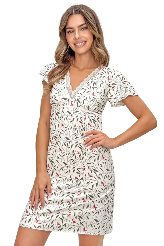 Cămașă de noapte Melisa Donna – vâscoză, decolteu V cu dantelă