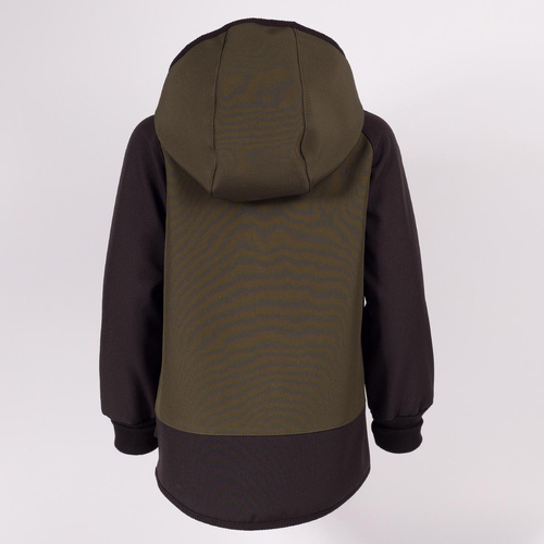 229021 Nicol Geacă softshell pentru copii cu polar, glugă și elemente reflectorizante - khaki