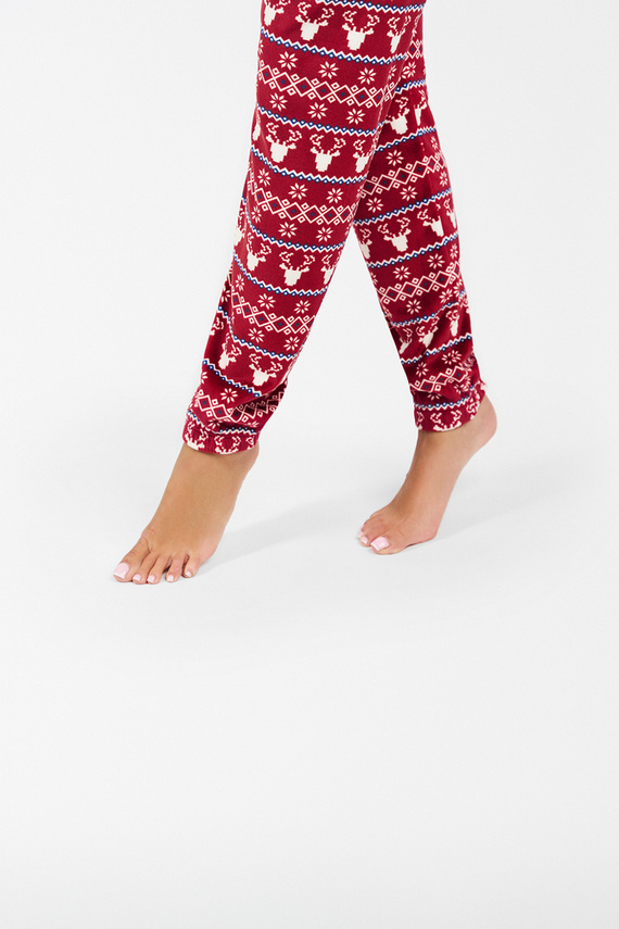 Islanda Fleece Femei Set Italian Fashion - burgundy print