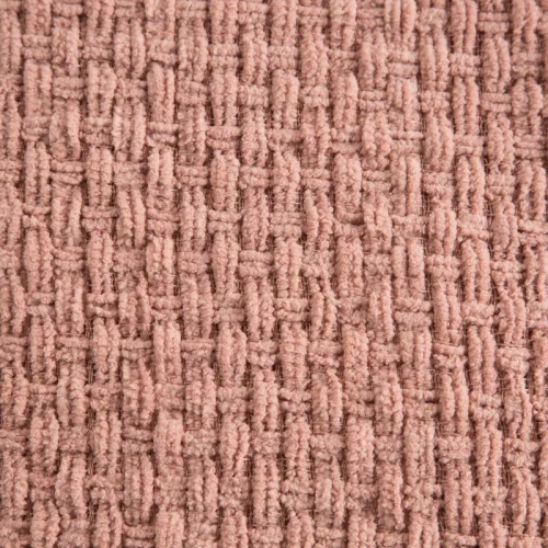 Patura Suzi, cuvertura de pat tesuta cu franjuri, perdele euro, pudra