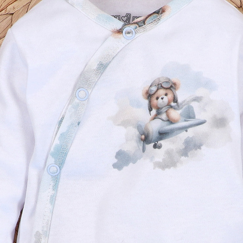 NINI ABN-5742/BIA Body tip wrap organic Baby Bear Pilot alb