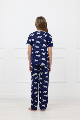 Pijama fetițe Mimi Italian Fashion 100% bumbac – mânecă scurtă, pantaloni lungi