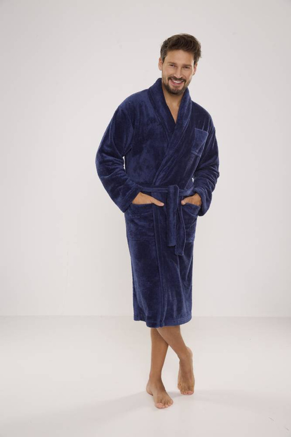 811 De Lafense halat de baie de pluș pentru bărbați - denim