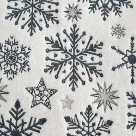 Pătură de Crăciun Eurofirany Alb Bleumarin Fulgi de Nea – Pătură moale din microfibră, 240 g/m²