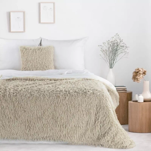 Pătură Adore, pătură de blană pufoasă, Eurodrape, bej