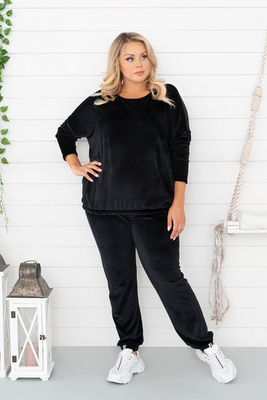 Set lung pentru femei Juga. mânecă, lungime. pantaloni de modă italiană negru