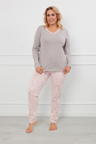 Rosaria Pijama de damă cu mâneci lungi, pantaloni lungi Italian Fashion - melange/print