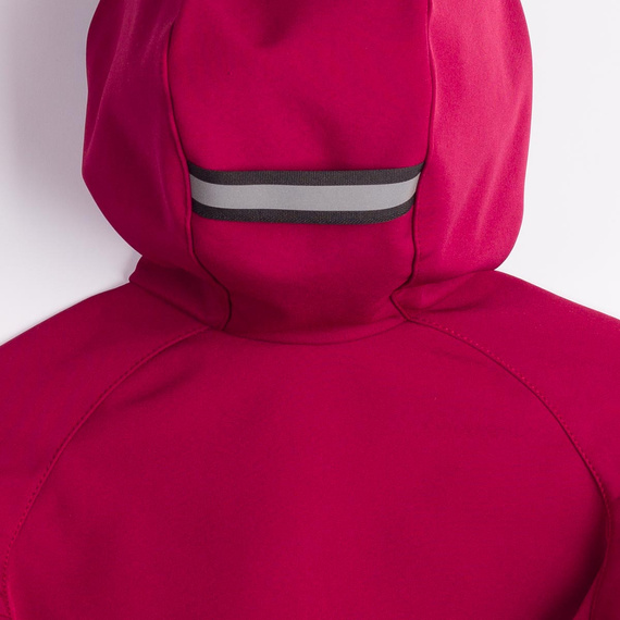 229002 Nicol Geacă softshell pentru fete cu glugă, polar, reflectorizantă - bordo